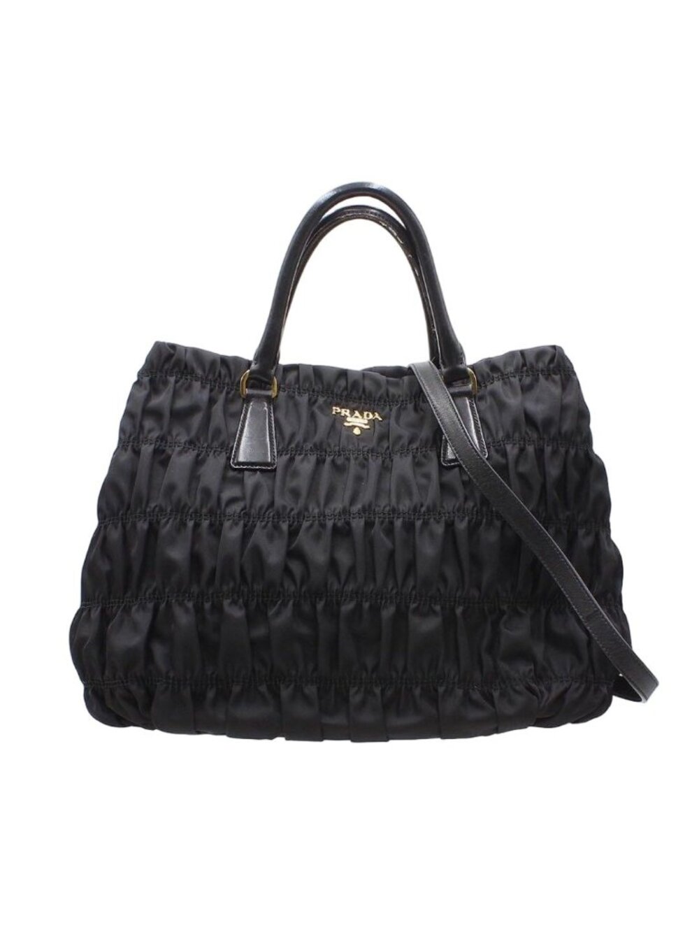 Prada Nylon Leather Shoulder Bag